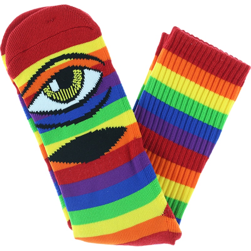 TM SECT EYE RAINBOW CREW SOCKS 1pr