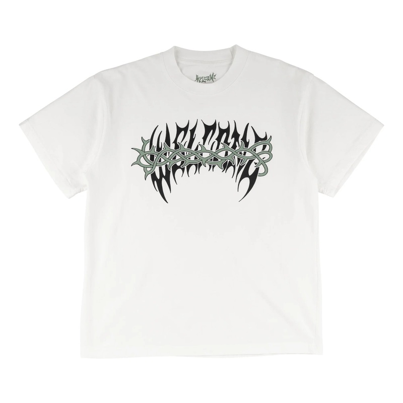 WELCOME BRIER PRINTED BOXY GARMENT-DYED TEE – WHITE Large