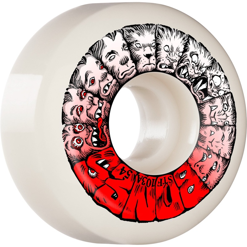 Bones STF Weird Wolf V5 Sidecut 54mm 103a Wheels – White (Set of 4)