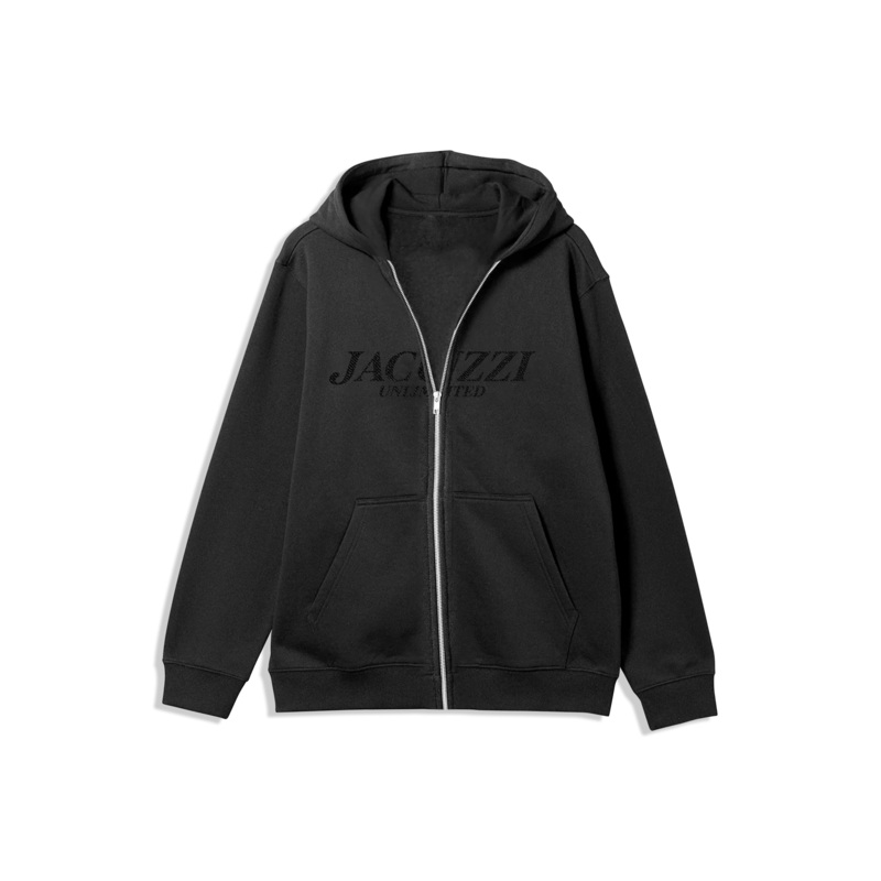 Jacuzzi Flavor Embroidered Black Zip Hooded Sweatshirt S