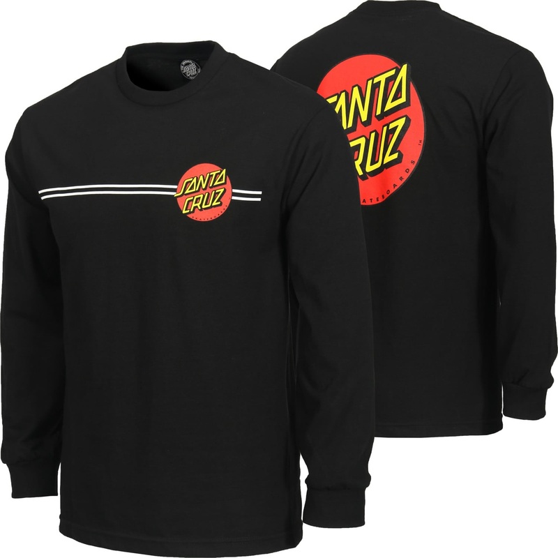 Santa Cruz Classic Dot Long Sleeve Youth T-Shirt – Black S Black