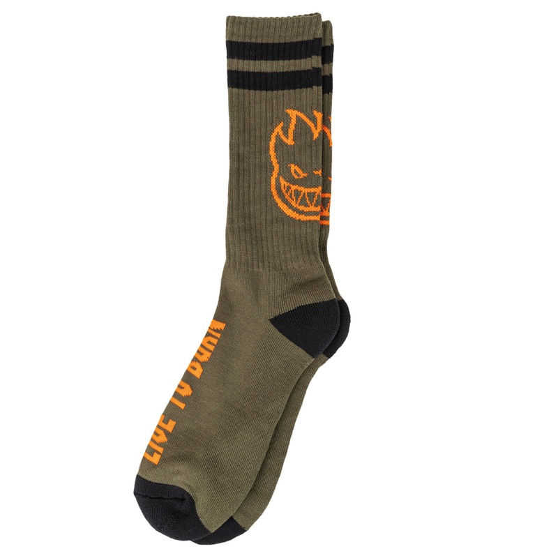 SPITFIRE HEADS UP SOCK OLIVE/ORANGE/BLACK