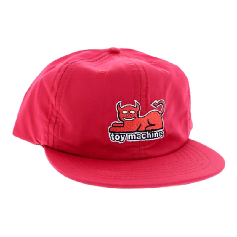 TOY MACHINE SNAPBACK DEVIL CAT UNSTRUCTURED RED