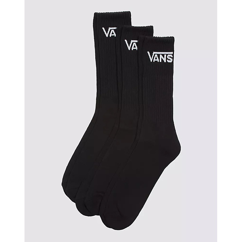Vans Crew Sock Black 3 Pack M 6.5-9