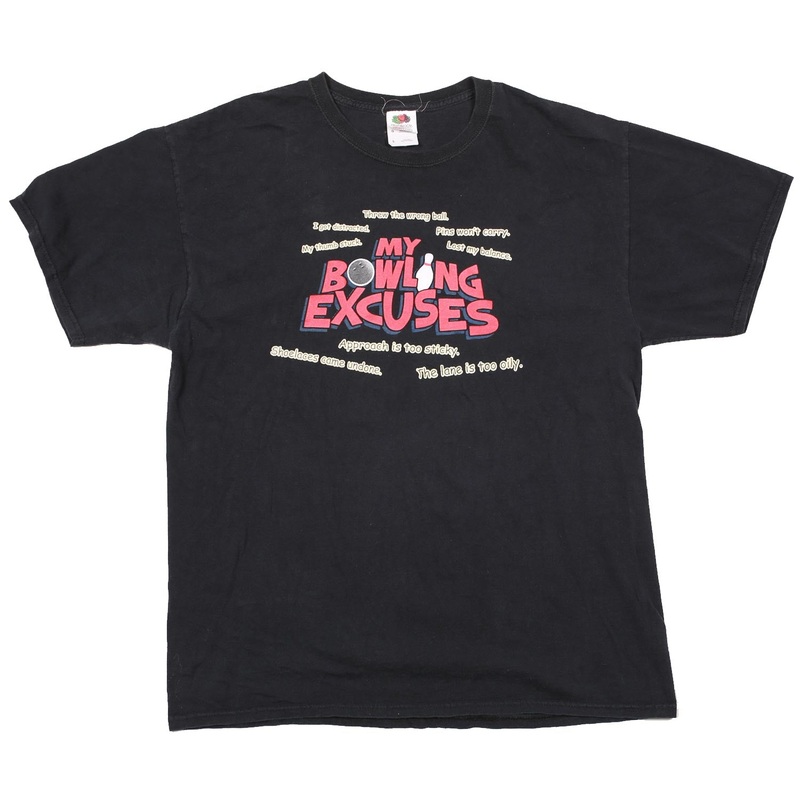 Vintage My Bowling Excuses Tee Black L