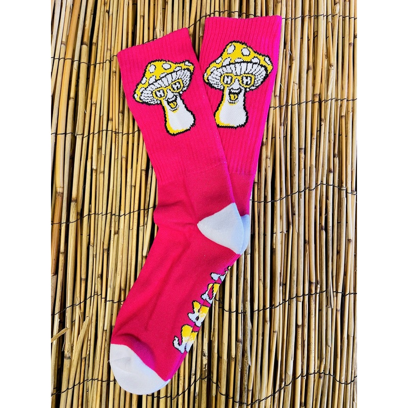HAPPY HOUR SOCKS MUSHROOM HOT PINK