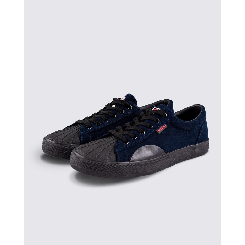 Leather Suede Low Top Sneakers Deep Navy 8