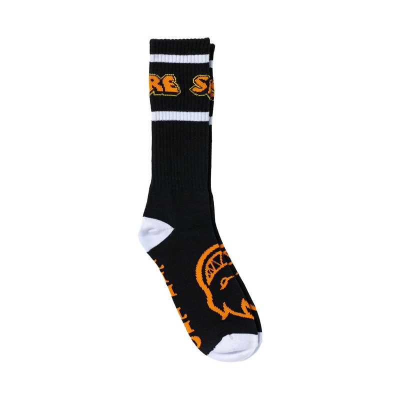 Spitfire Hellfire Script Socks O/S Black