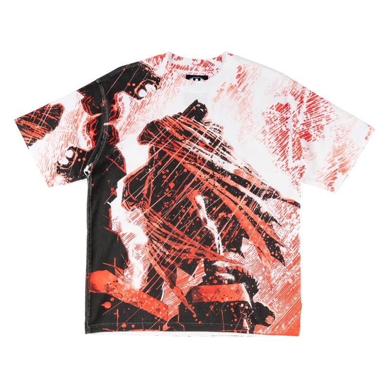 Welcome x Batman Gargoyle All-Over Print Boxy Knit Tee – White S