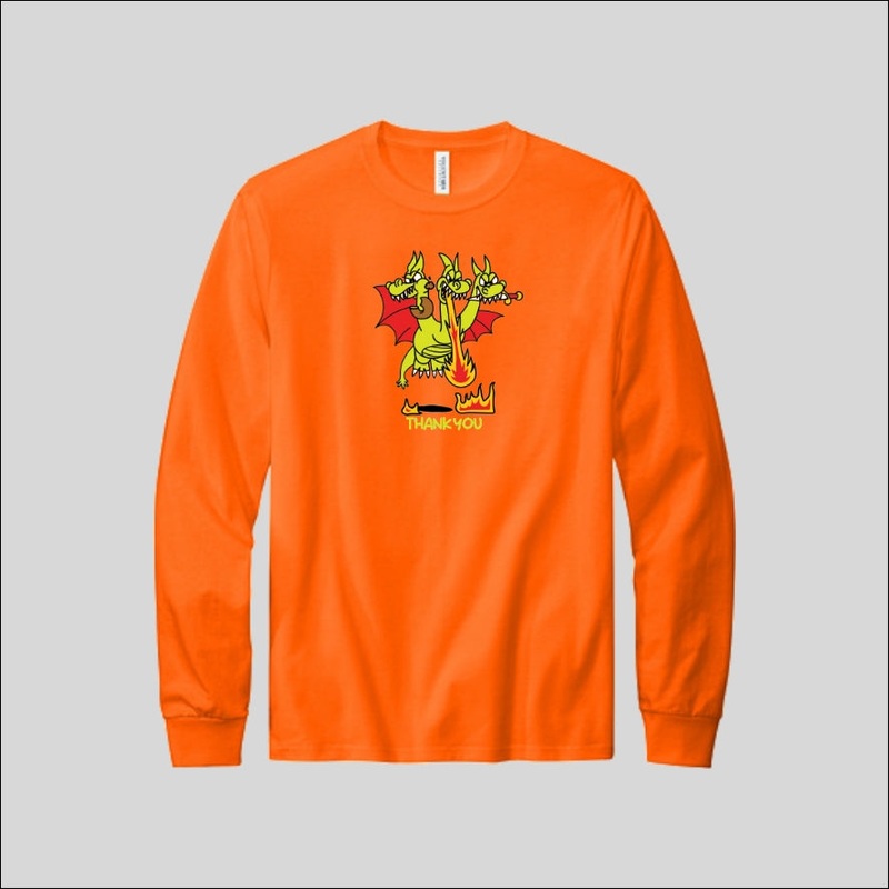 3 Monsters Long Sleeve Orange S