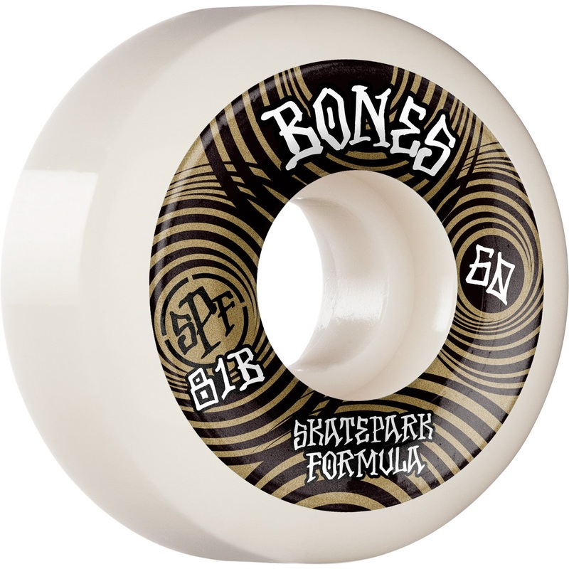 Bones SPF Ripples P5 Sidecut 60mm 101a Wheels – White/Gold (Set of 4)