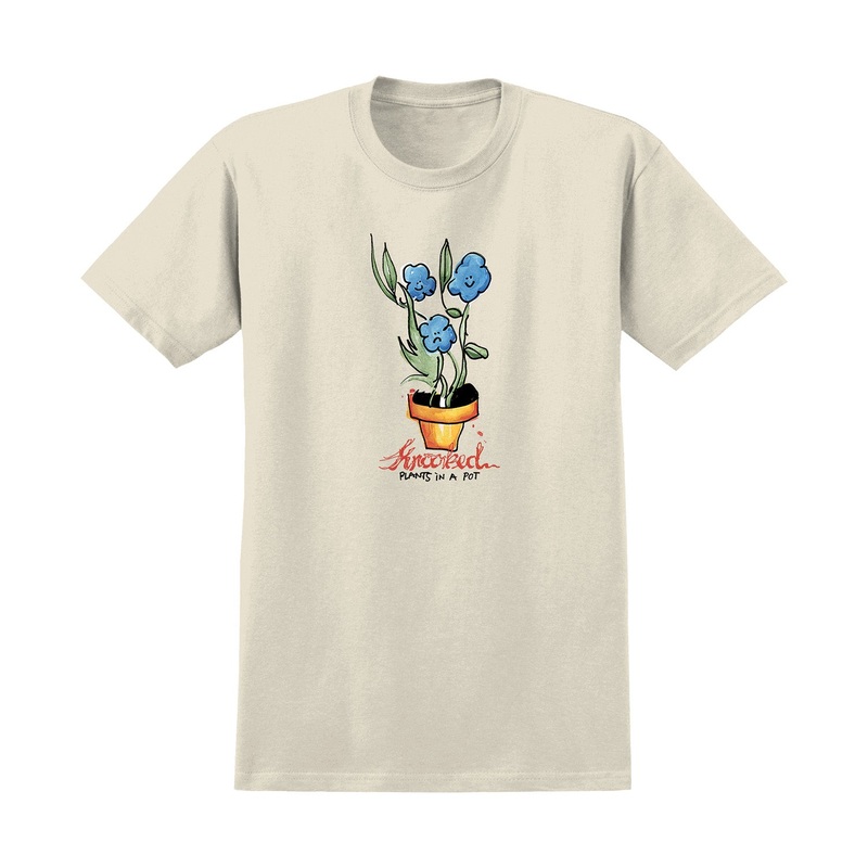 Krooked Blue Flowers T-Shirt S Natural