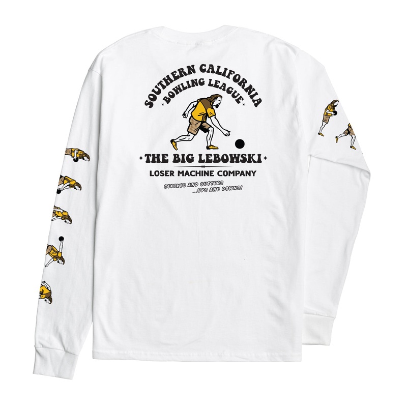 LOSER MACHINE X THE BIG LEBOWSKI OVER THE LINE LONGSLEEVE TEE WHITE MEDIUM