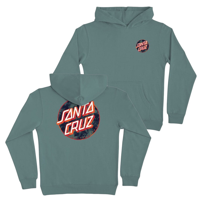 SANTA CRUZ YOUTH HOOD WASH DOT ALPINE GREEN Y SMALL