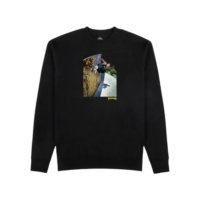 Thrasher Mic-E Wallride Black Crewneck Sweatshirt S