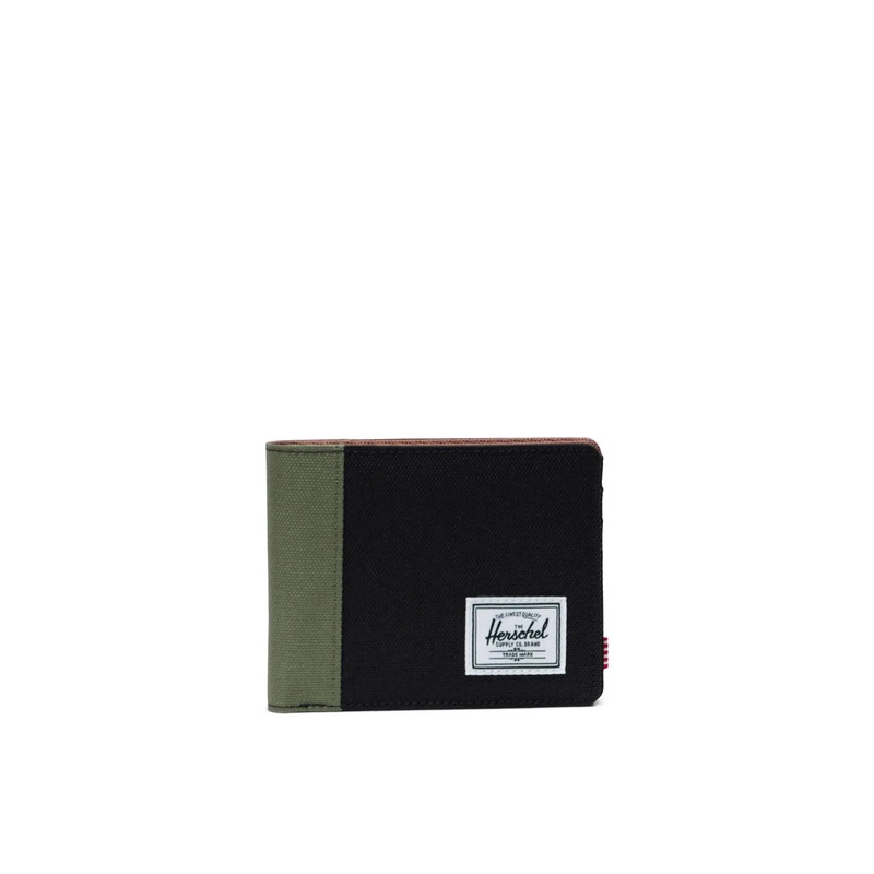 HERSCHEL ROY COIN WALLET BLACK/FOUR LEAF CLOVER/SADDLE BURN