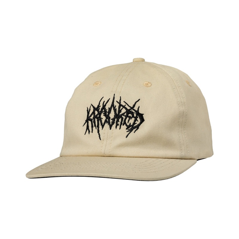 Krooked Necro Script Snapback Hat O/S Off White
