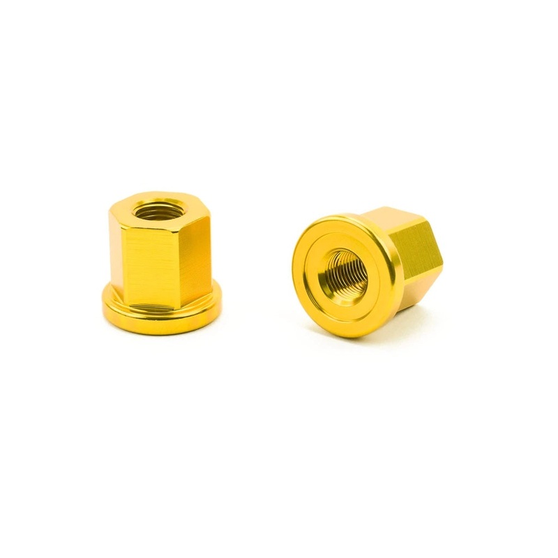 Mission BMX 3/8″ Aluminum Axle Nuts – Gold