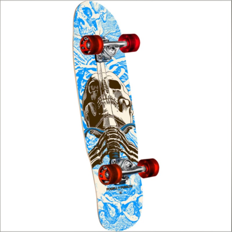 POWELL PERALTA COMPLETE – MINI SKULL & SWORD BLUE (8″) 8″
