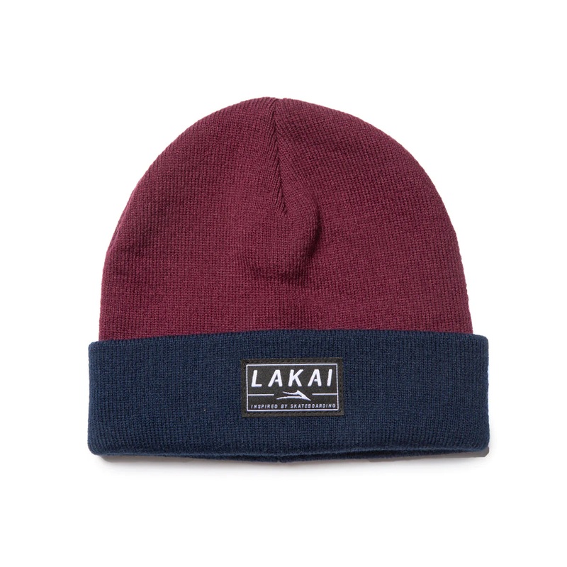 Lakai Daily Beanie – Navy/Maroon
