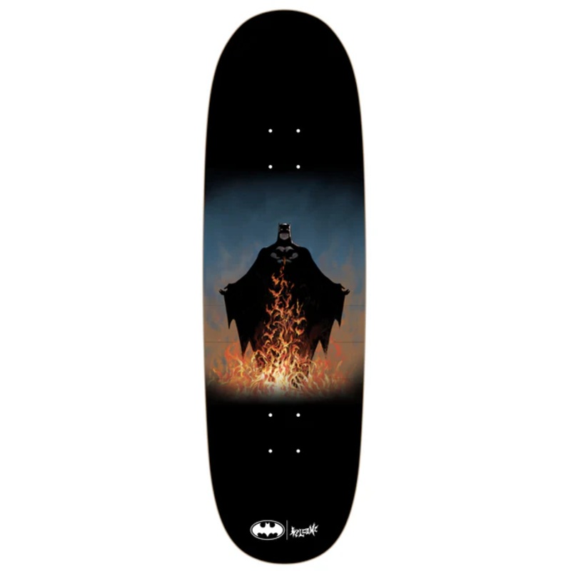 Welcome x Batman Bat Flames on Boline Black 9.5″ Skateboard Deck