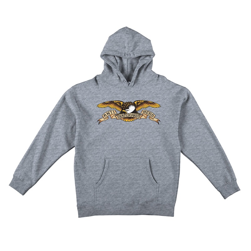 Antihero Basic Eagle Hooded Sweatshirt XS Grey