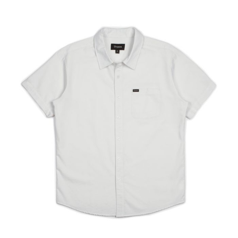 BRIXTON CHARTER OXFORD S/S WVN –  OFF WHITE SMALL