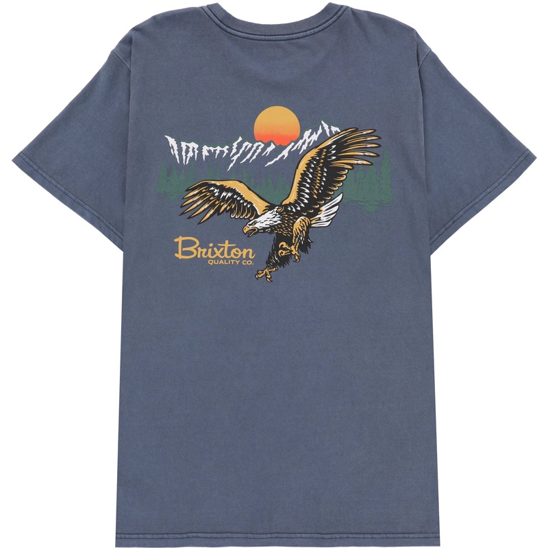 BRIXTON GLACIER TEE WASHED NAVY WORN WASH MEDIUM