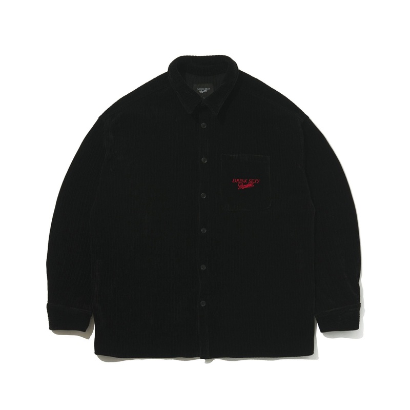 BSRabbit x Drink Sexy heavy corduroy collar shirt black Medium