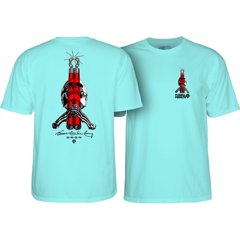 Powell Peralta Skull & Nunchucks Bruce Lee Collab T-shirt – Celadon S Turquoise