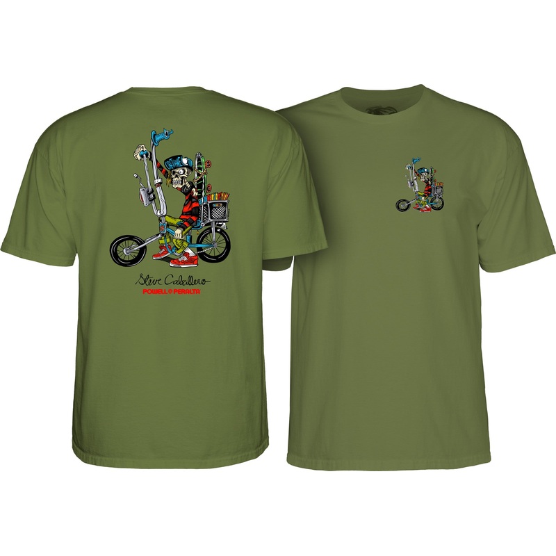 Powell Peralta Steve Caballero Chopper Bike T-shirt – Military Green L Military Green