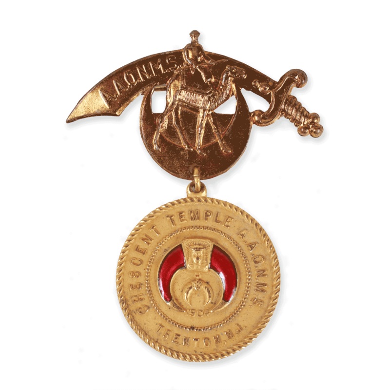 Vintage Shriners Medal Crescent Temple Trenton, NJ 1904