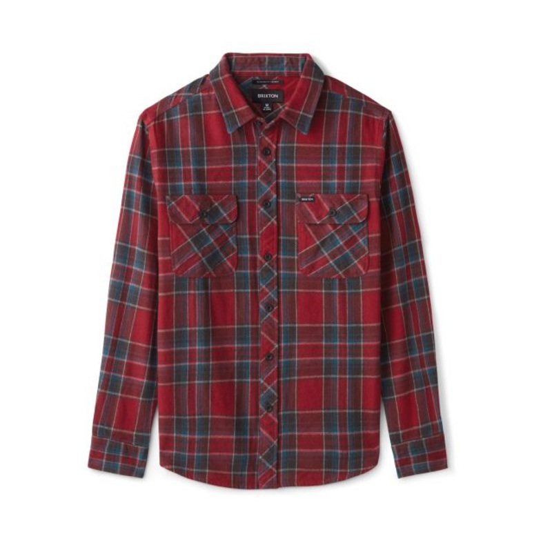BRIXTON BOWERY L/S FLANNEL – BURGUNDY MED