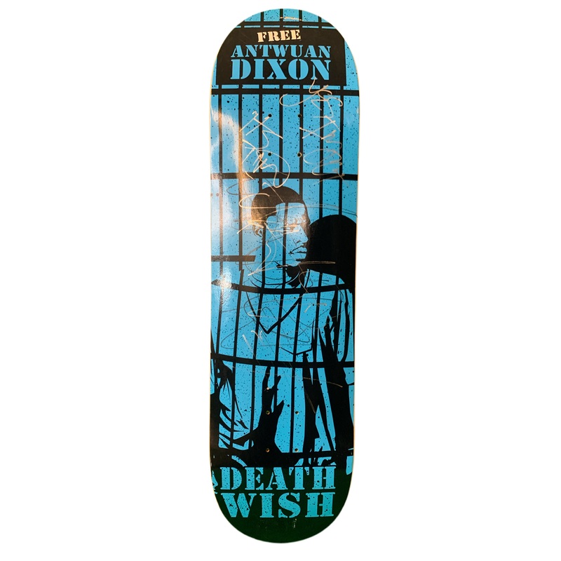 Deathwish Free Antwuan Signed Black/Blue 8.19” Classic Skateboard Deck