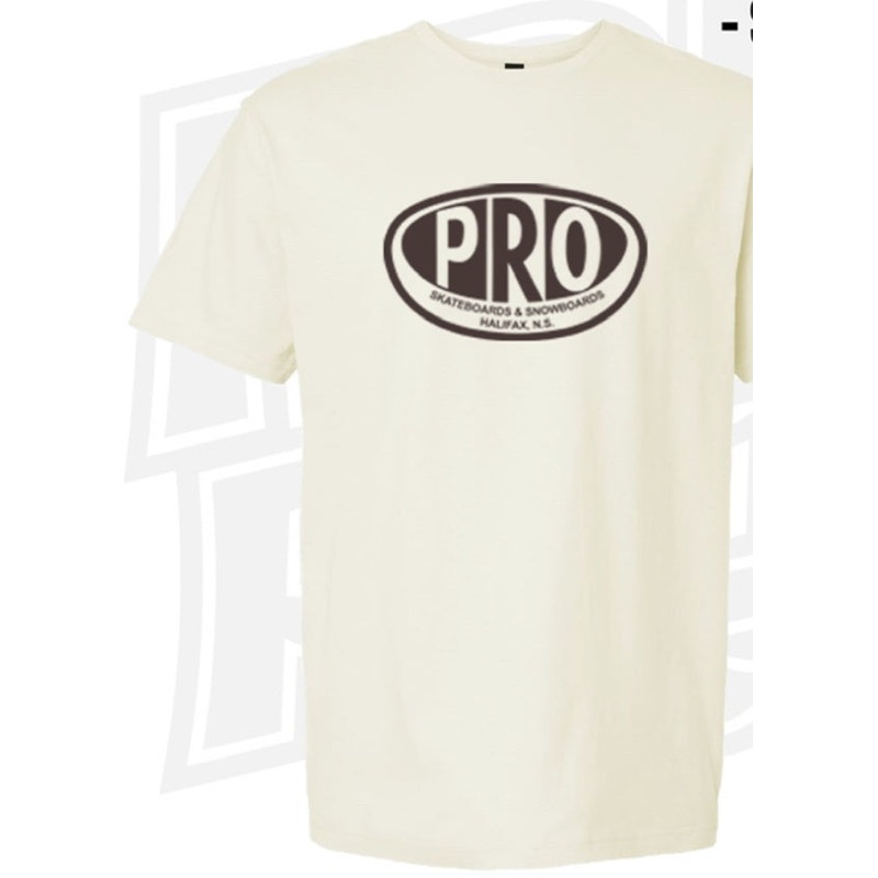 Pro Skates Full Front Proval T-Shirt – Off White/Dark Choc X-Small