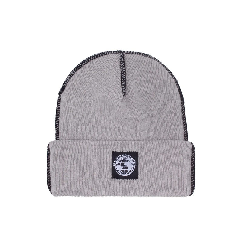 Fucking Awesome FA World Contrast Stitch Cuff Beanie – Grey