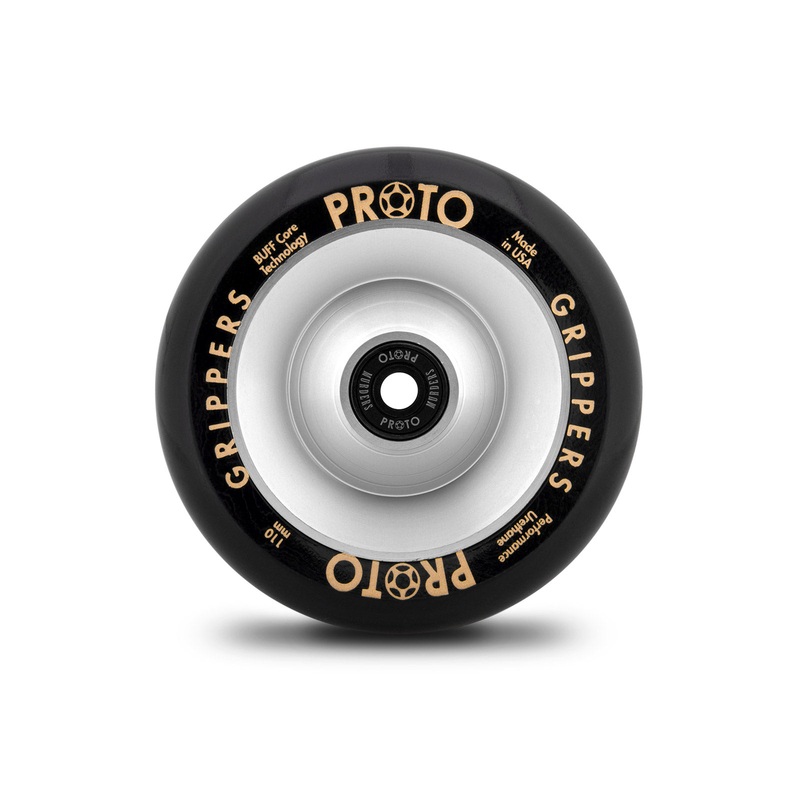Proto Wheels Classic Full Core Grippers 110mm Black on Raw (Pair)