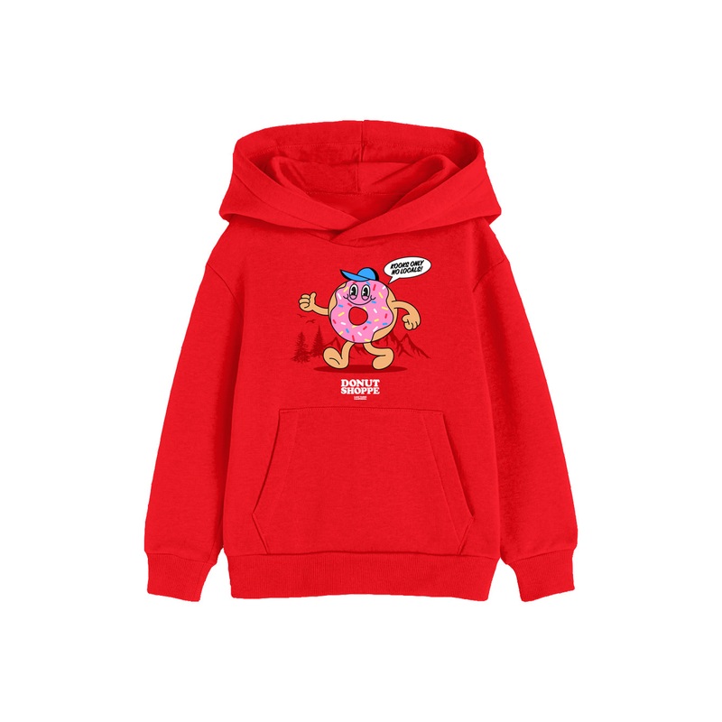 YOUTH DONUT MAN YOUTH HOODIE – RED Red Small