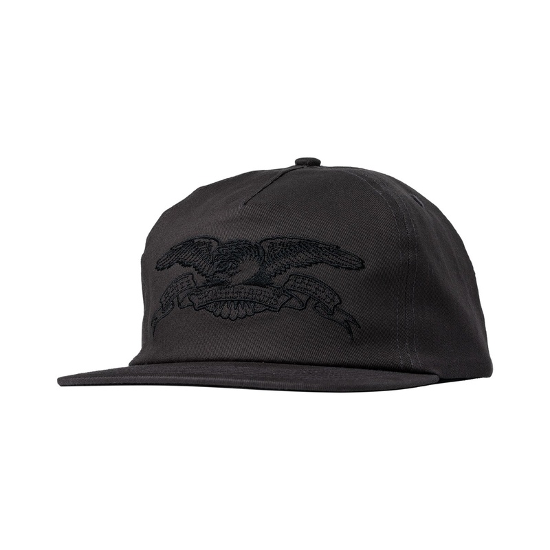 Antihero Basic Eagle Snapback Hat O/S Black/Black