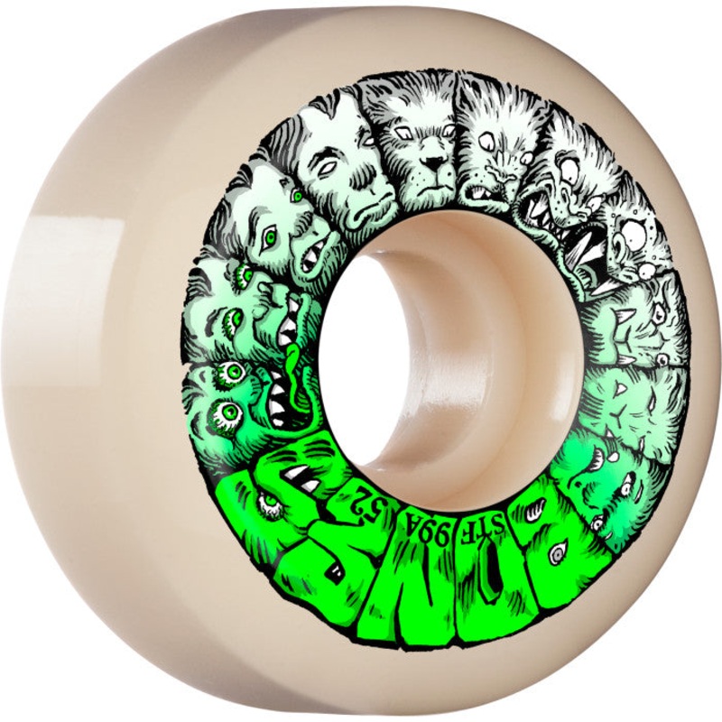 Bones STF Weird Wolf V5 Sidecut 52mm 99a Wheels – White (Set of 4)