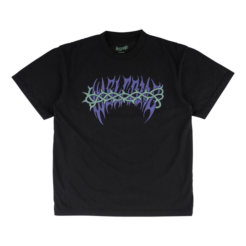 Brier Printed Boxy Garment-Dyed Tee – Black Small