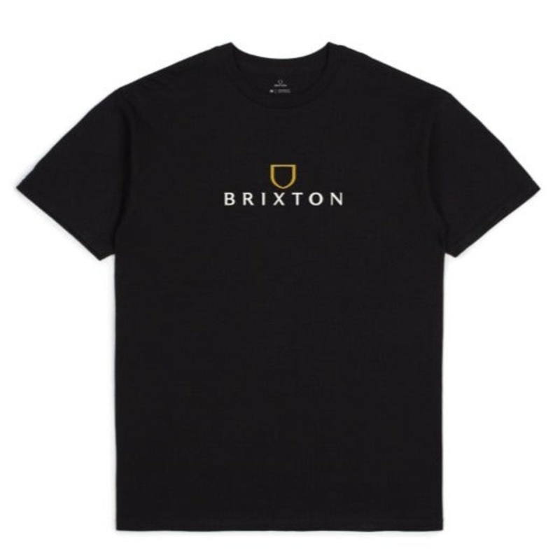 BRIXTON ALPHA THREAD BLACK/VANILLA T-SHIRTS MED