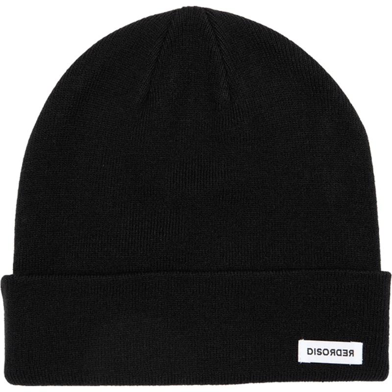 DISORDER TAG FLIP BEANIE BLACK