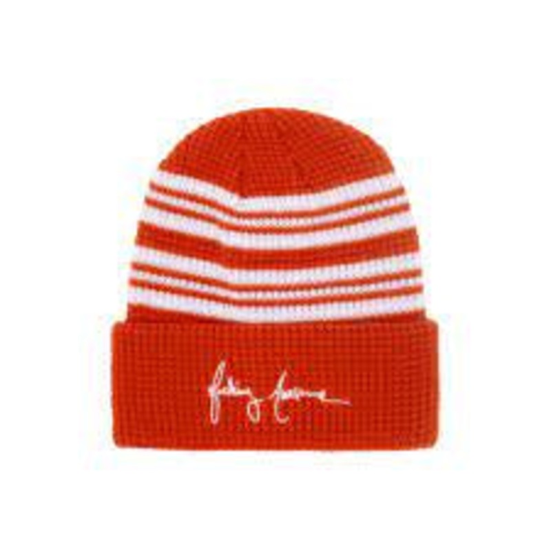 Fucking Awesome Cursive Waffle Cuff Beanie – Orange