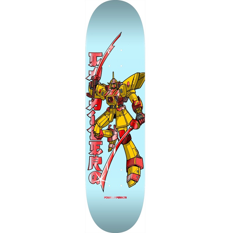 Powell Peralta Steve Caballero Gundam Flight Skateboard Deck – 8.5 Light Blue/Red Foil **PRE-ORDER**