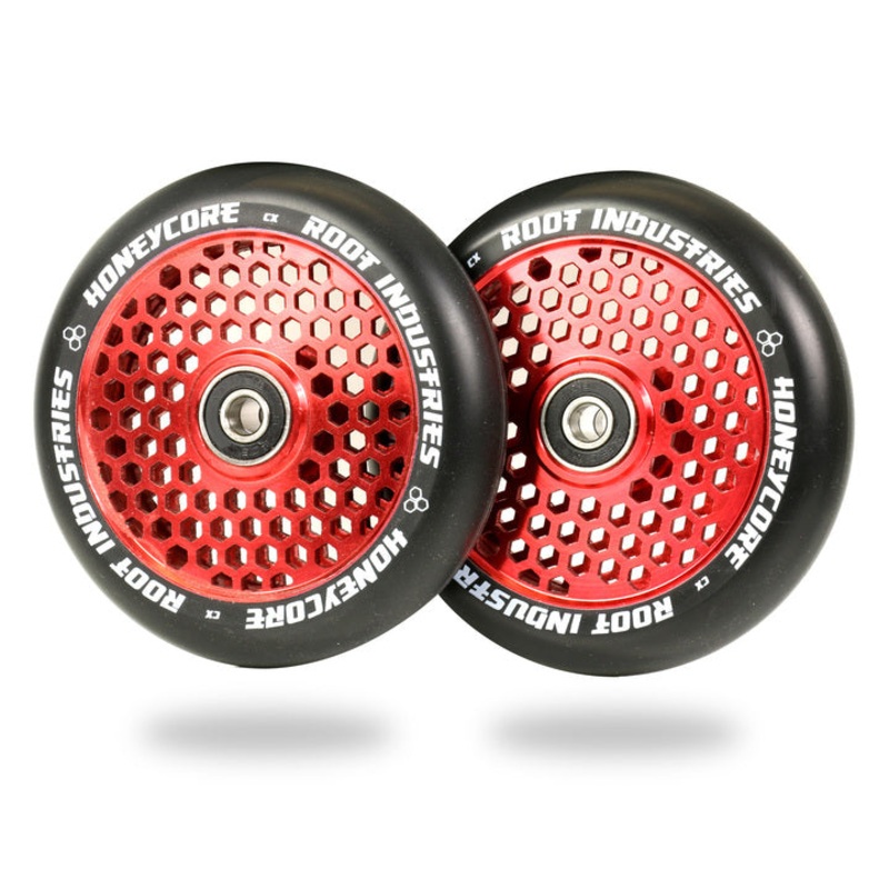 Root Industries HoneyCore Wheels 110mm – Black/Red (Pair)