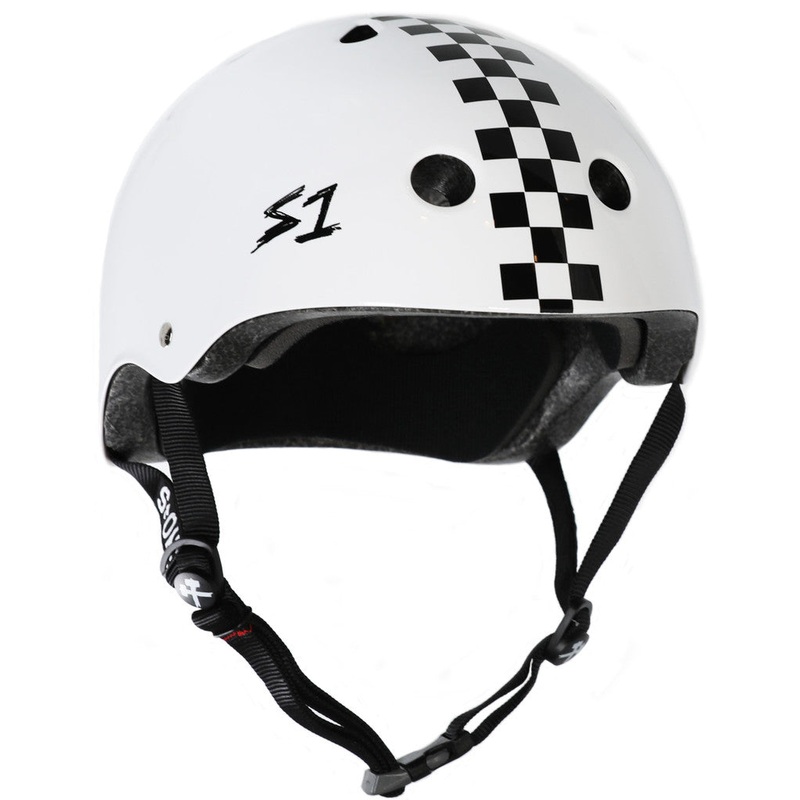 S1 Mega Lifer Helmet – White Gloss/Checkers X-Small (22.5″) White