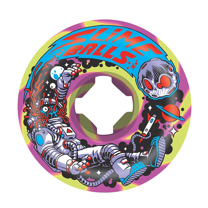 Slime Balls Astros Speed Balls Wheels 54mm 99a – Purple/Yellow Swirl (Set of 4)