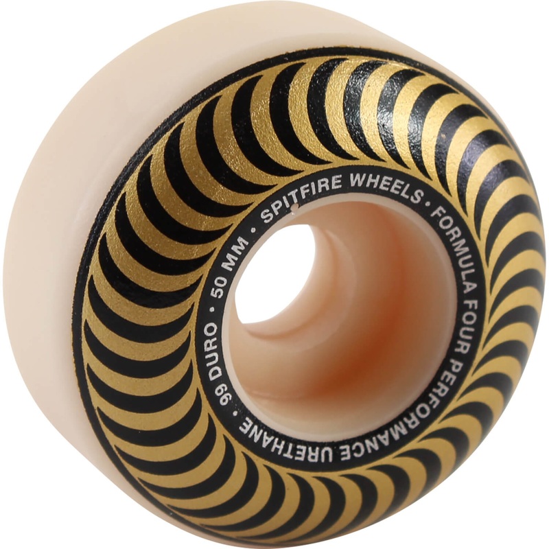 Spitfire Wheels F4 Classic Swirl 50mm 99a – White/Bronze (Set of 4)