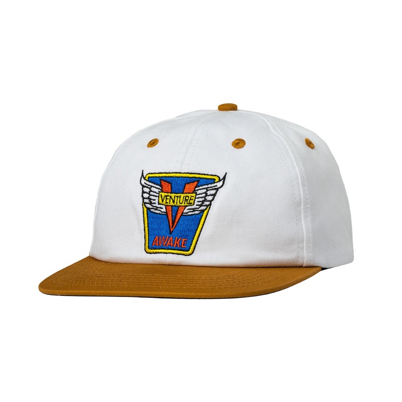 Venture Emblem Strapback Hat O/S White/Khaki